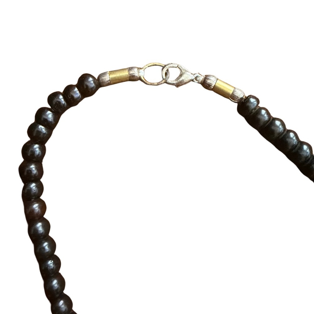 Warm Brown Geometric Beaded Statement Necklace | … - image 3